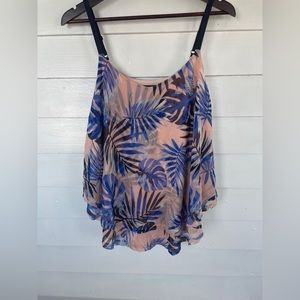 Flowy Pink with Blue Leaves Love & Legend Tank Top